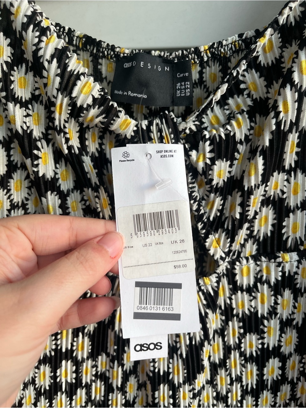 ASOS plus size pleated floral dress BNWT - Picture 3 of 8
